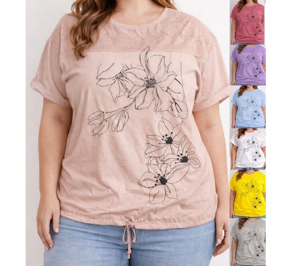 Футболка женская Батал, коттон 5 шт (54-58 р) RZ4492_26013