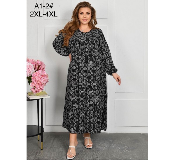 Сукня жіноча, штапель 6 шт (58-62 р) ZeL1396_A1-2a