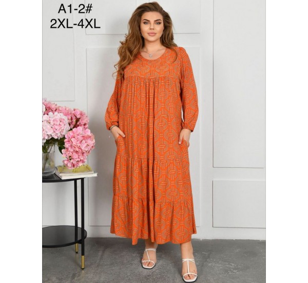 Сукня жіноча, штапель 6 шт (58-62 р) ZeL1396_A1-2c