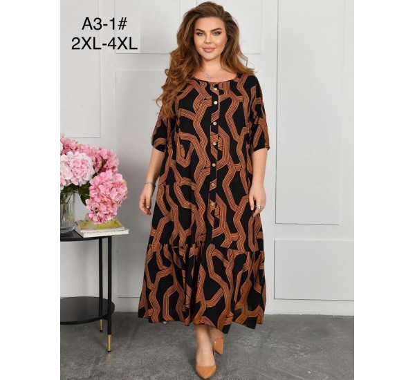 Сукня жіноча, штапель 6 шт (58-62 р) ZeL1396_A3-1a