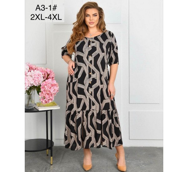 Сукня жіноча, штапель 6 шт (58-62 р) ZeL1396_A3-1b