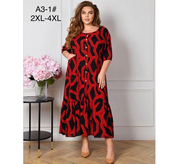 Сукня жіноча, штапель 6 шт (58-62 р) ZeL1396_A3-1c