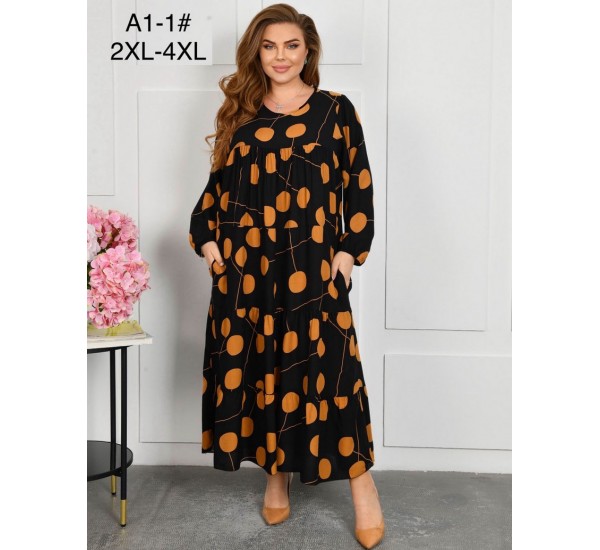 Сукня жіноча, штапель 6 шт (58-62 р) ZeL1396_A1-1a