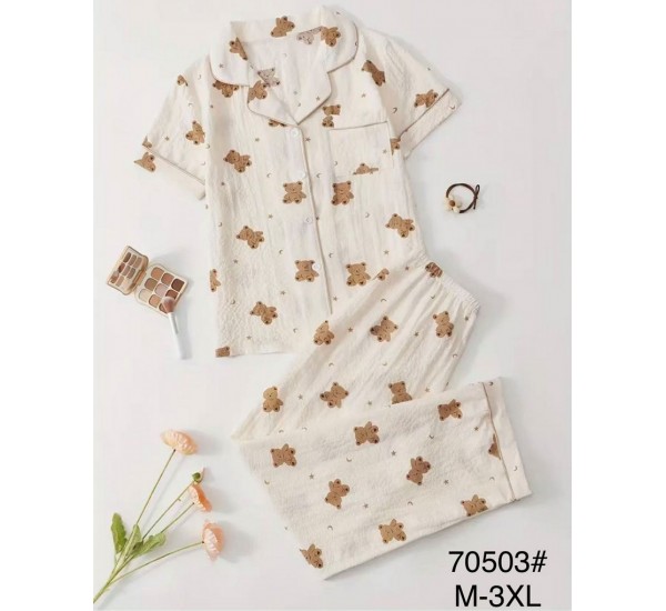 Піжама жіноча, муслін/жатка 5 шт (M-3XL) ZeL1396_70503