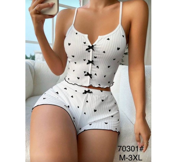 Піжама жіноча, рубчик 5 шт (M-3XL) ZeL1396_70301a