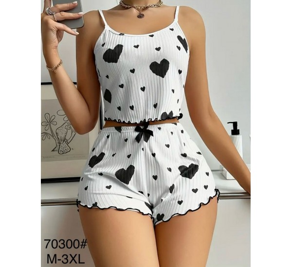 Піжама жіноча, рубчик 5 шт (M-3XL) ZeL1396_70300a