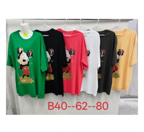 Футболка жіноча, стрейч/коттон 5 шт (62-80 р) ZeL777_B40