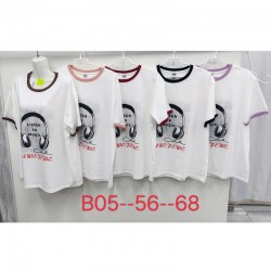 Футболка жіноча, стрейч/коттон 5 шт (56-68 р) ZeL777_B05