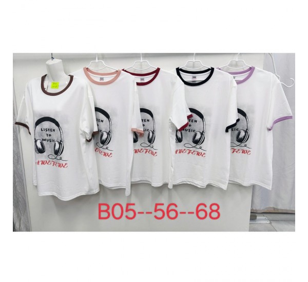 Футболка жіноча, стрейч/коттон 5 шт (56-68 р) ZeL777_B05