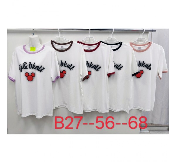 Футболка жіноча, стрейч/коттон 5 шт (56-68 р) ZeL777_B27