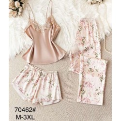 Піжама 3-ка жіноча, 5 шт (M-3XL) шовк ZeL1396_70462a