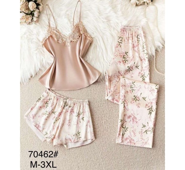 Піжама 3-ка жіноча, 5 шт (M-3XL) шовк ZeL1396_70462a