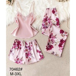 Піжама 3-ка жіноча, 5 шт (M-3XL) шовк ZeL1396_70462b