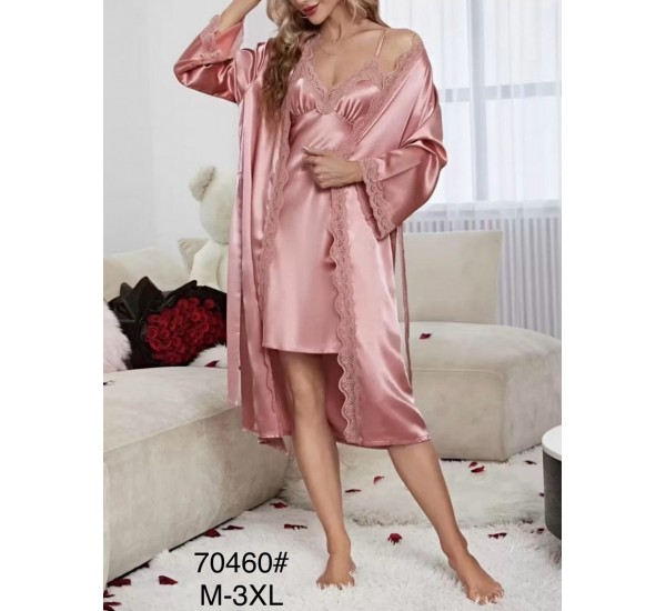 Халат 2-ка жіночий, 5 шт (M-3XL) шовк ZeL1396_70460a