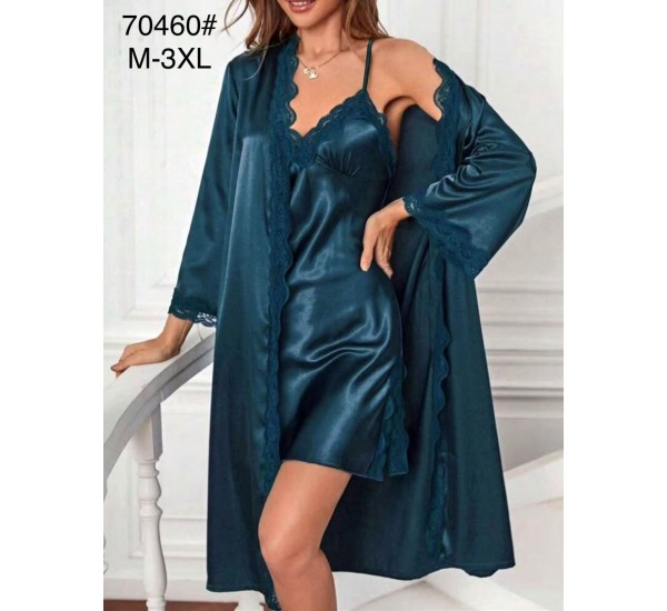 Халат 2-ка жіночий, 5 шт (M-3XL) шовк ZeL1396_70460b