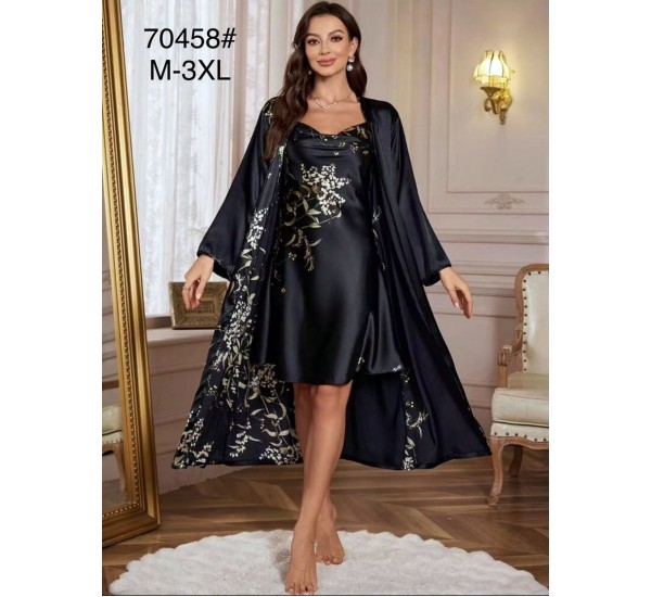 Халат 2-ка жіночий, 5 шт (M-3XL) шовк ZeL1396_70458a