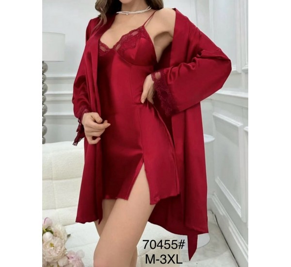 Халат 2-ка жіночий, 5 шт (M-3XL) шовк ZeL1396_70455a