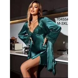 Халат 2-ка жіночий, 5 шт (M-3XL) шовк ZeL1396_70455c