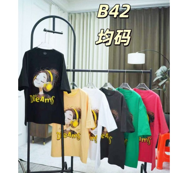 Футболка жіноча, стрейч/коттон 5 шт (62-80 р) ZeL777_B42