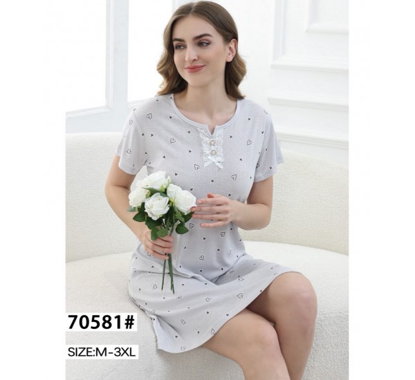 Нічна сорочка жіноча, рубчик 5 шт (M-3XL) ZeL1396_70581