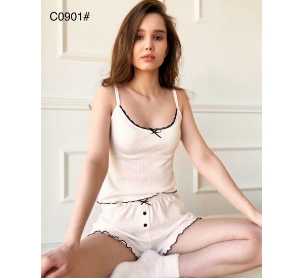Піжама жіноча, рубчик 5 шт (S-2XL) ZeL1396_C0901a