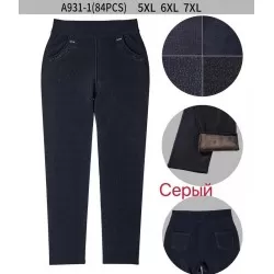 Штани жіночі 6 шт (5-7XL) трикотаж/хутро KiE_A931-1