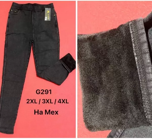 Джегінси жіночі 6 шт (2-4XL) джинс/хутро KiE_G291