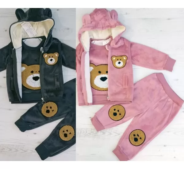 Костюм 3-ка для девочек 4 шт велюр (2-5 лет) MiLi_140710