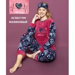 Піжама жіноча TaN_821709 махра/фліс 4 шт (M-2XL)