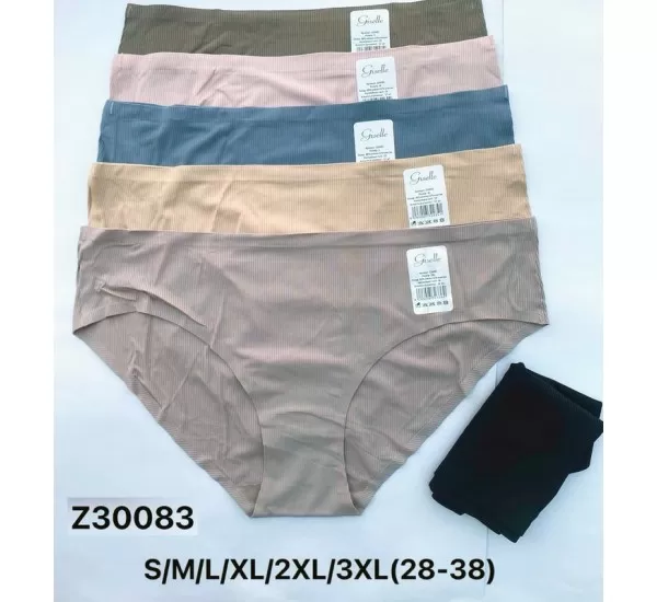 Труси жіночі, рубчик 12 шт (S-3XL) KiE_Z30083