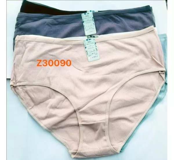 Труси жіночі 6 шт (3-9XL) рубчик KiE_Z30090