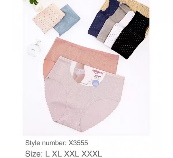 Труси жіночі 12 шт (L-3XL) поліестер KiE_X3555