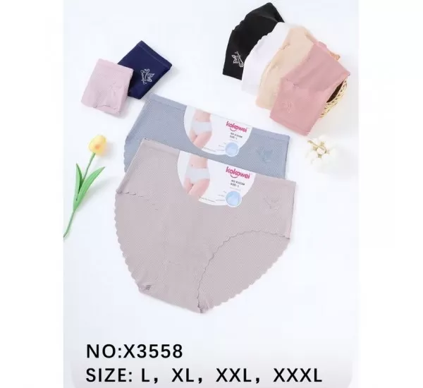 Труси жіночі 12 шт (L-3XL) поліестер KiE_X3558