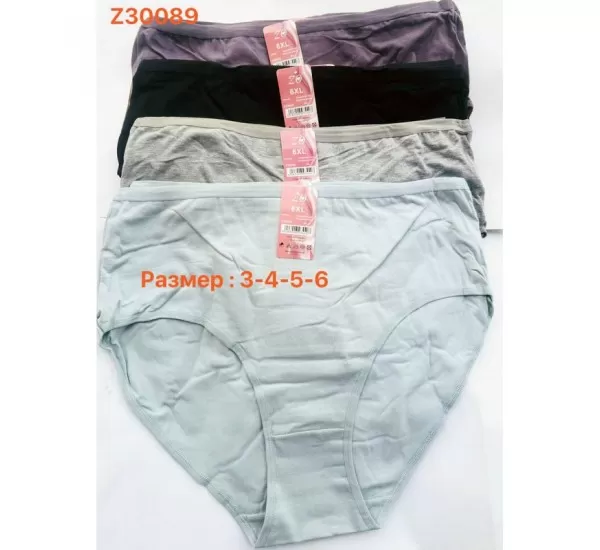 Труси жіночі 16 шт (3-6XL) рубчик KiE_Z30089a