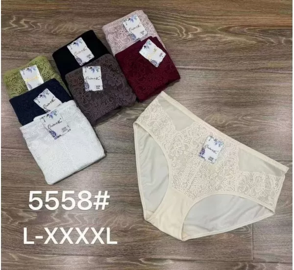 Труси жіночі, гіпюр 6 шт (L-4XL) RZ3542_5558