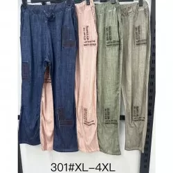 Штани жіночі, льон 4 шт (1-4XL) ZeL3422_301