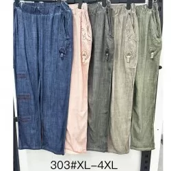 Штани жіночі, льон 4 шт (1-4XL) ZeL3422_303